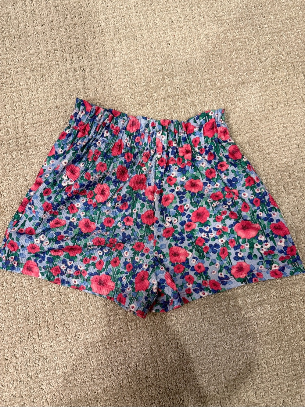 Mayoral Lightweight Floral Print Elastic-Waist Shorts - Pink & Blue